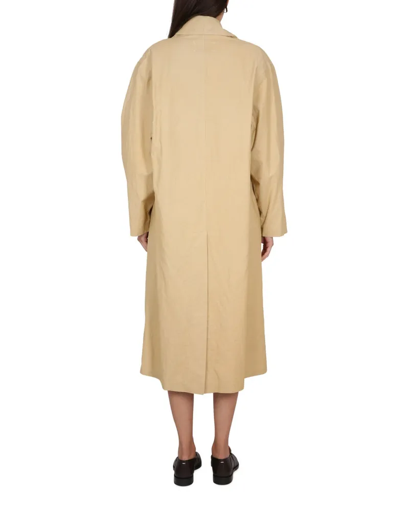 Maison Margiela Utility Style Cotton Blend Trench Coat — Beige Beige