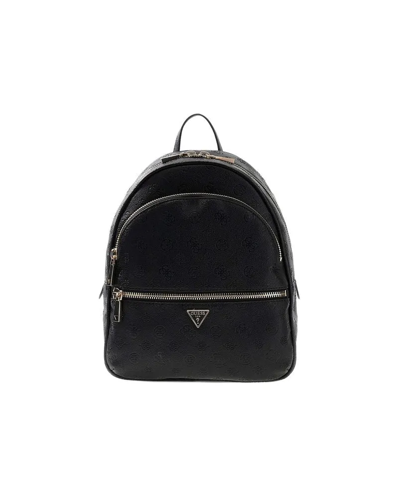 Guess Women's Backpack Black Logo Polyurethane Bags - Backpacks Black