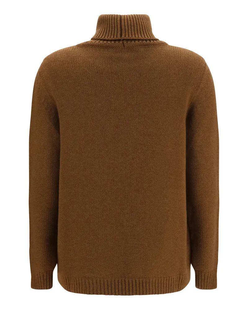 Ella Women's High Neck Sweater Castagno Kashmir-Capra Hircus Kashmir/capra Brown
