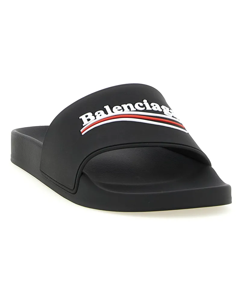 Balenciaga Men's Black Plastic Slides Shoe Black