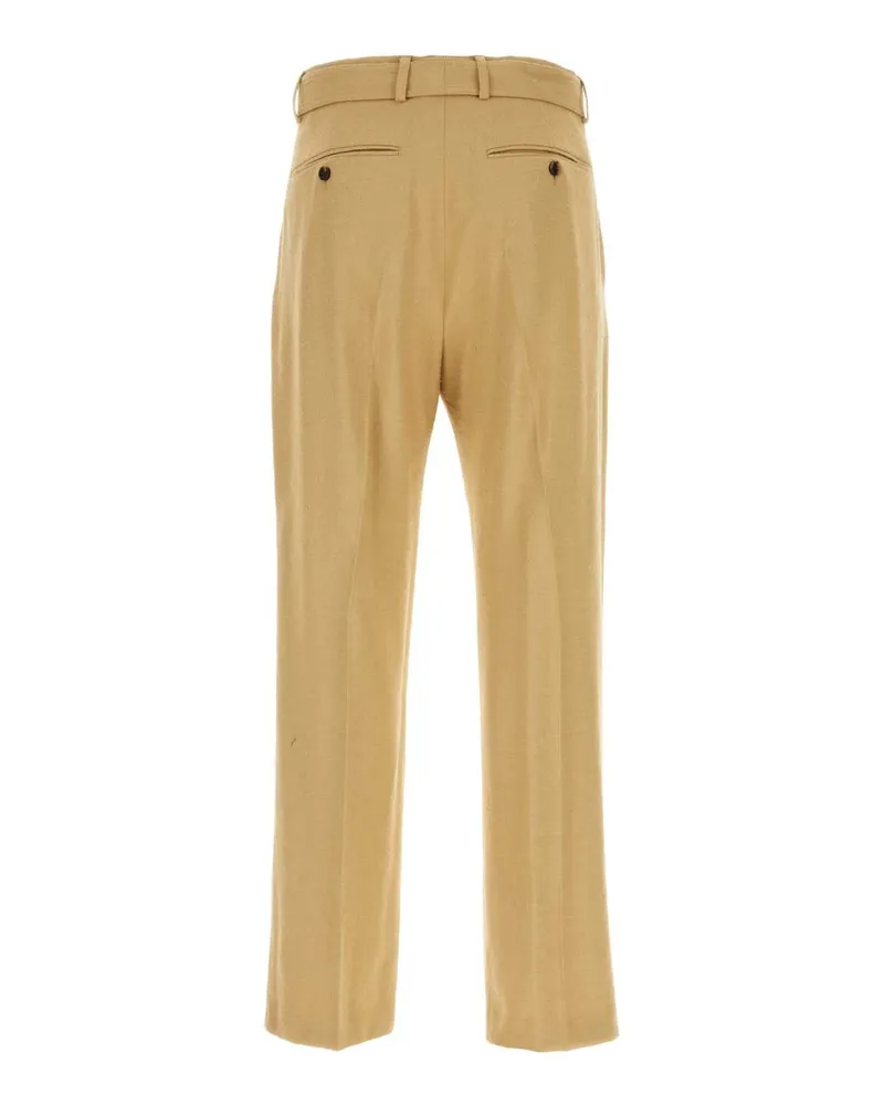 Dries van Noten Men's Camel Viscose Blend Pant Exterior: Polyester Pantaloni Trousers Beige