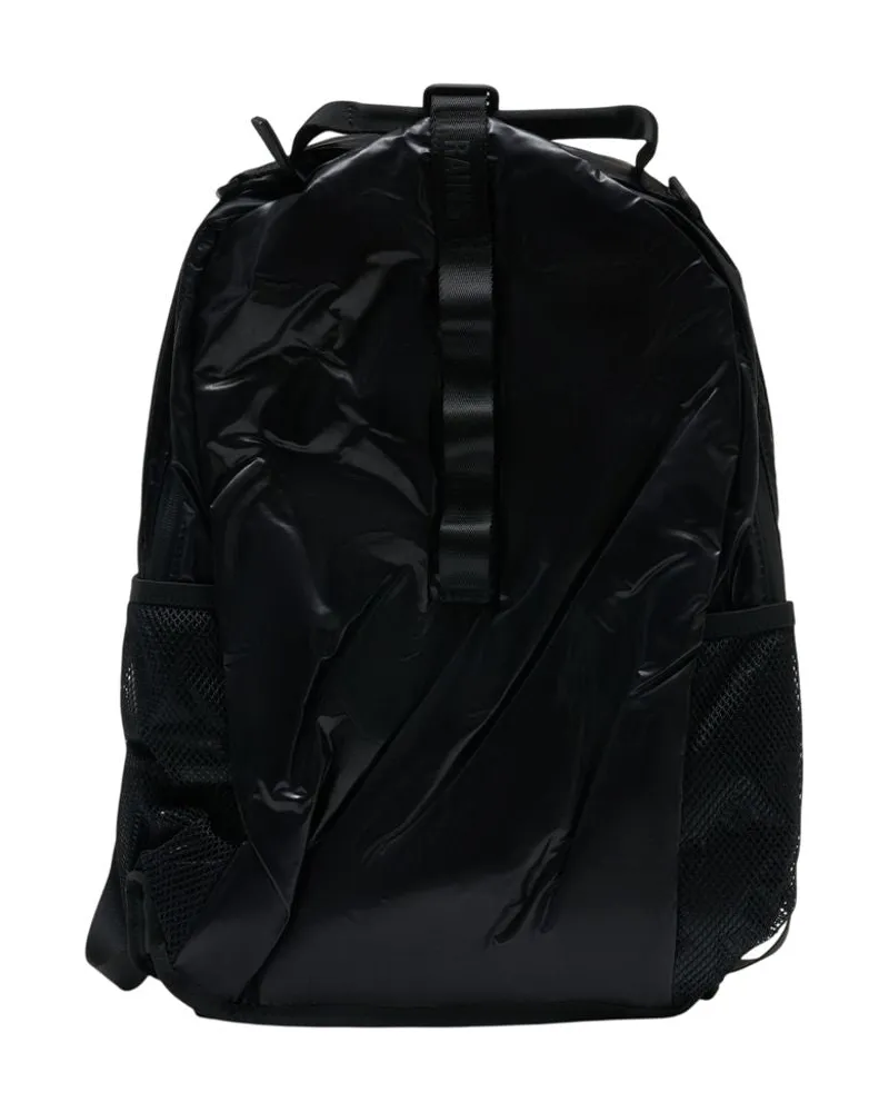 RAINS Unisex Sibu Clip Front W3 Backpack -  Synthetic Black Bags Backpacks Black