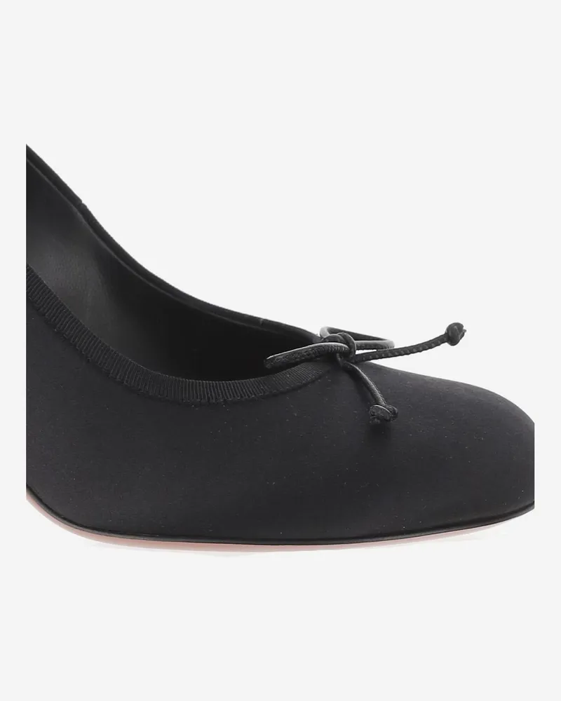 Amina Muaddi Women's Pumps Lila Black Satin Fabric Black