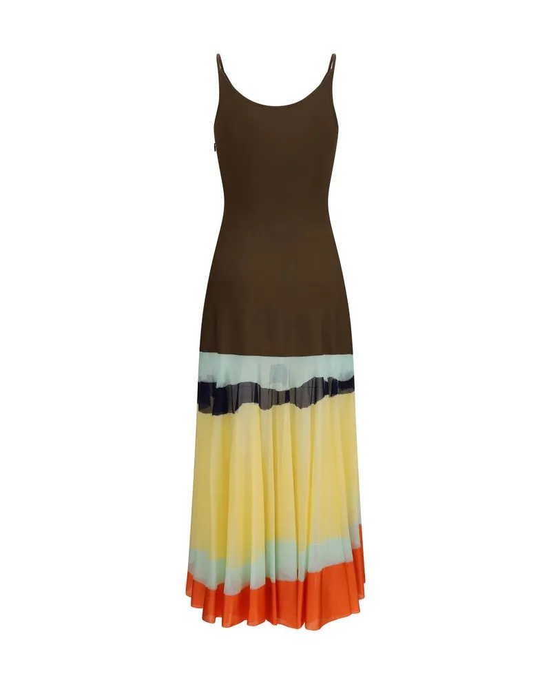 Fendi Women's Multicolor Viscose Casual Dress Brown