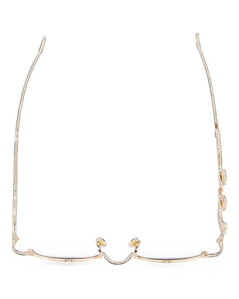 Chloé Gold-Tone Metal Oval Sunglasses — Gold Gold