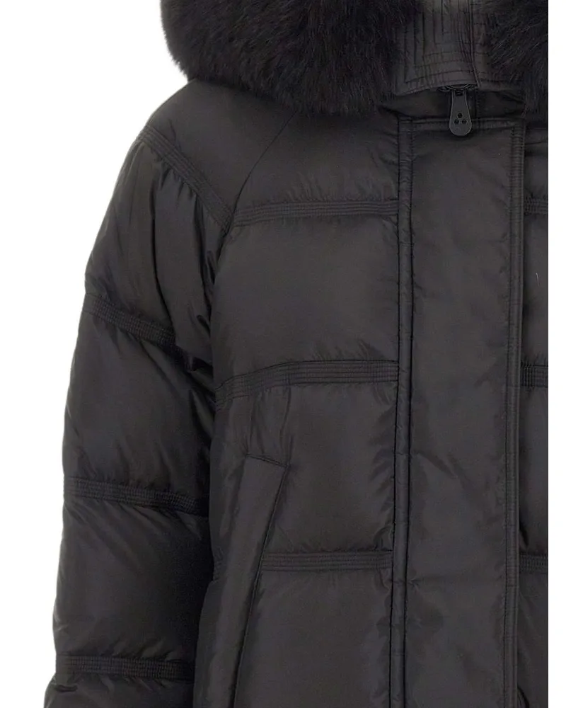 Peuterey Quilted Fur-Trimmed Down Jacket — Black Black