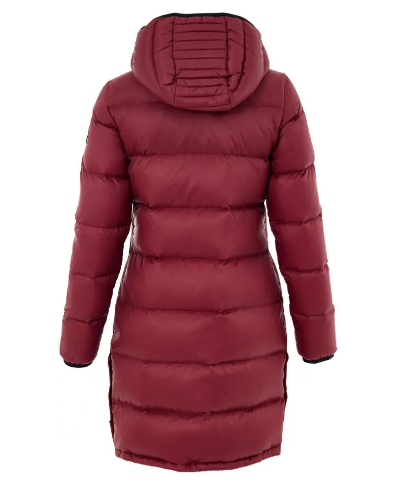 Moose Knuckles Women Bordeaux Cotton Full-Length Jacket Clothing Red