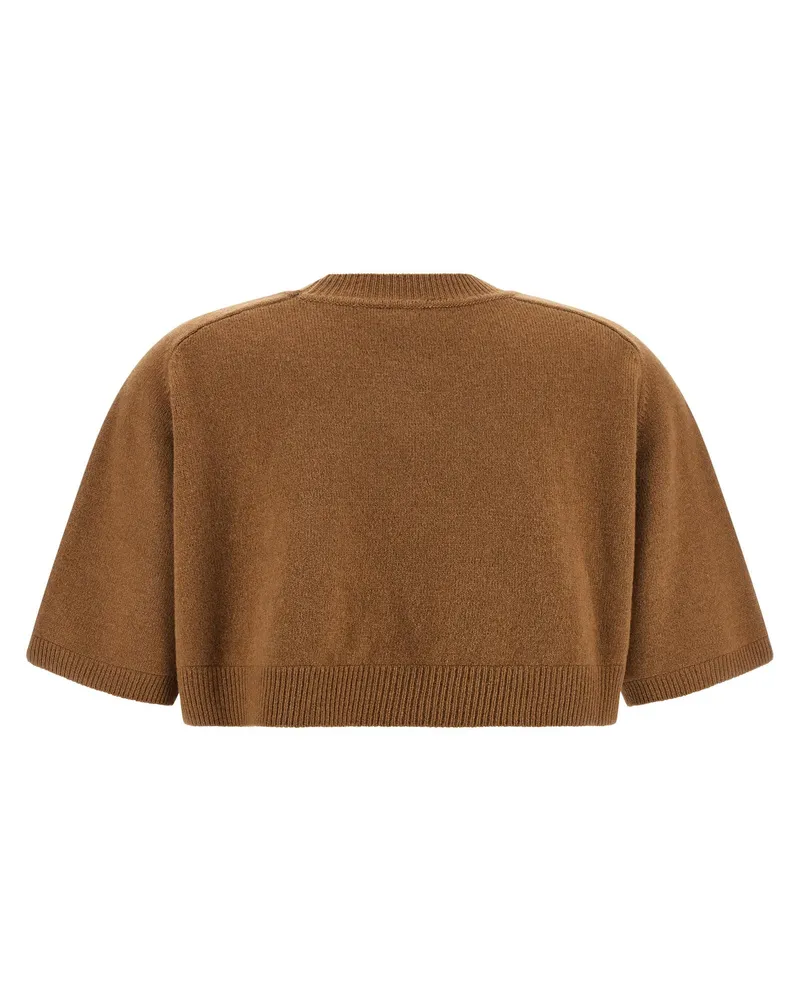 Elisabetta Franchi Wool and Cashmere Blend Sweater — camel Camel