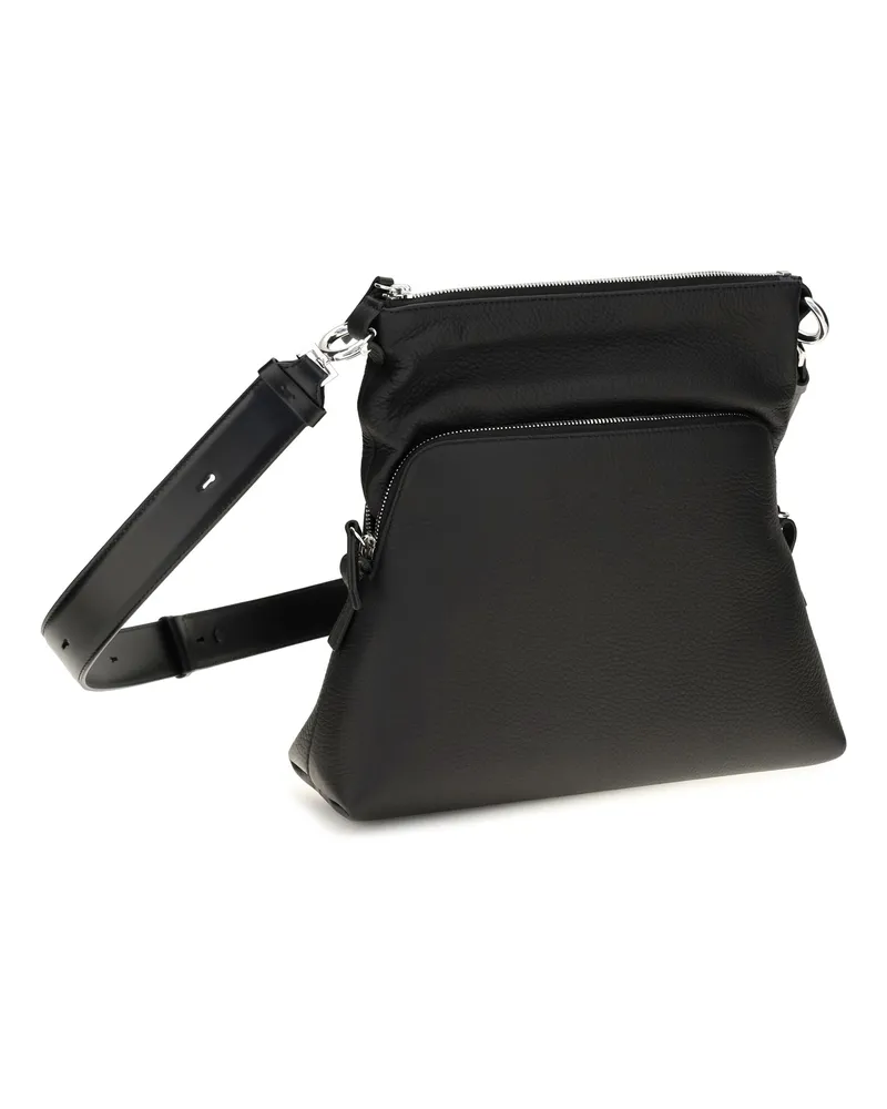 Maison Margiela Women's Crossbody Bag Soft 5ac Black Lambskin Leather Shoulder Black