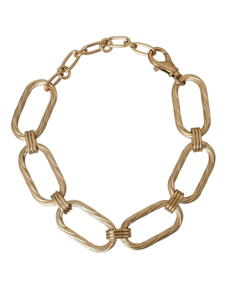 Dolce & Gabbana Women's Gold Tone Brass Large Link Chain Jewelry Necklace Gold