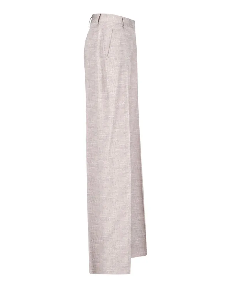 Ermanno Scervino Wide-Leg Pressed Creases Trousers — Beige Beige