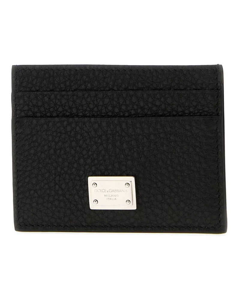 Dolce & Gabbana Textured Leather Card Case — Black Black