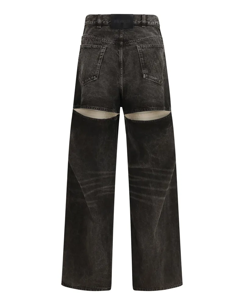 ATTICO Women's Jeans Cut Out Black-White Cotton Black/white Black