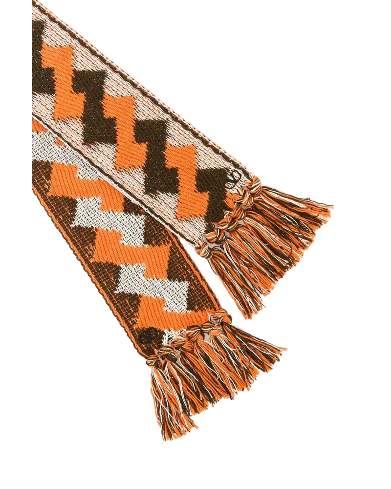 Valentino Garavani Men's Embroidered Jacquard Scarf Avoriomarronearancio Exterior: Cotton Sciarpe E Foulard Scarfs Orange