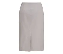 Cotton-Blend Midi Skirt — Gray