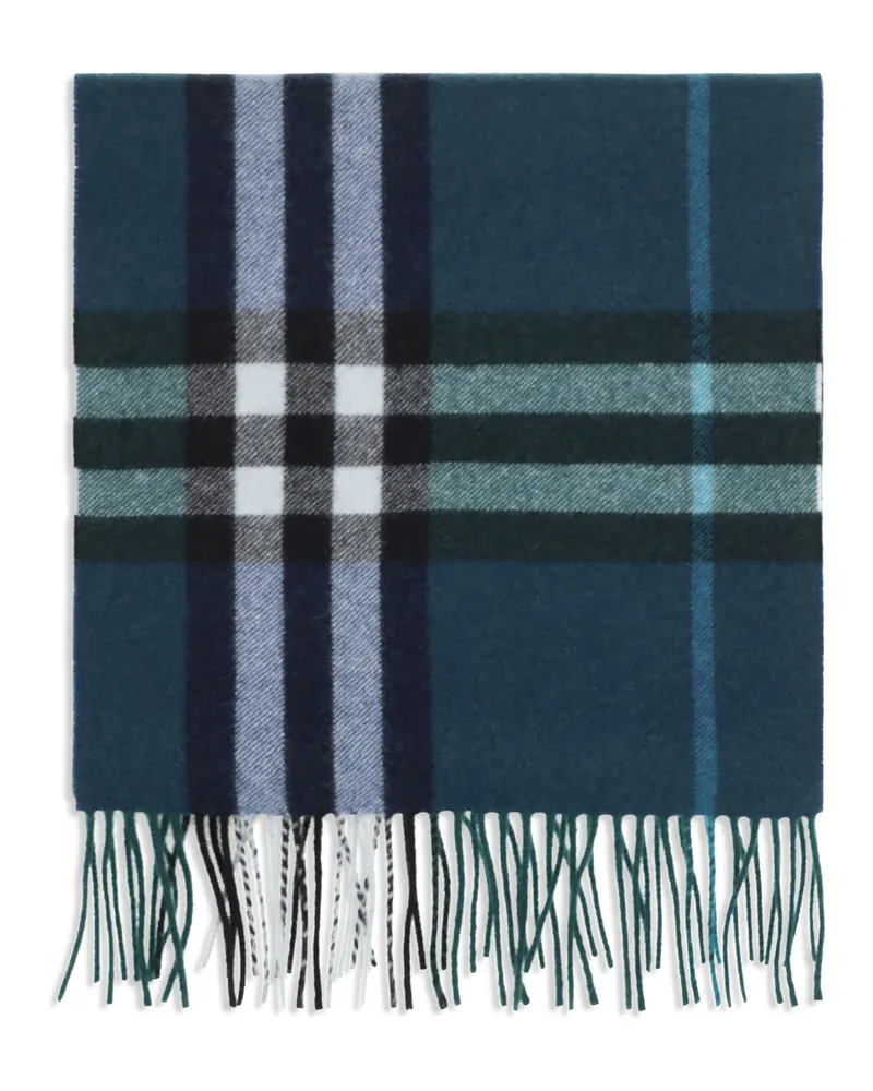 Burberry Fringed Cashmere Scarf — Ink Blue Ink