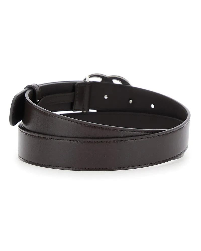 Gucci GG Buckle Leather Belt — Brown Brown