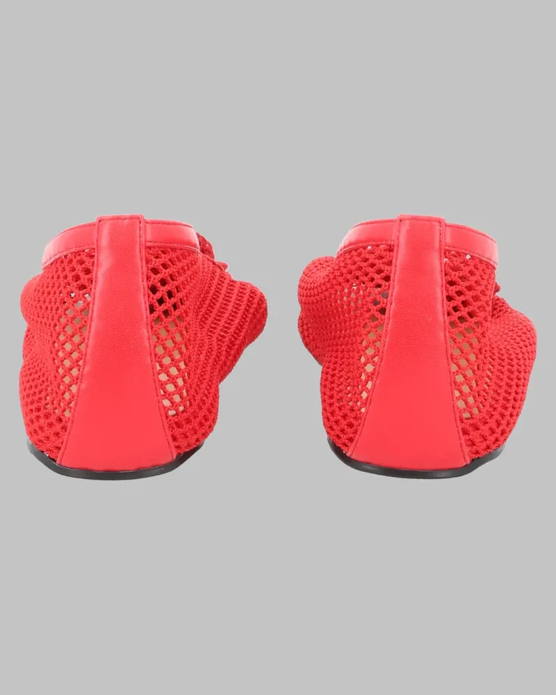 Ganni Jenny Ballerina Flats — Red Red