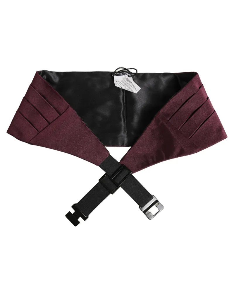Dolce & Gabbana Maroon Men Silk Belt Waist Cummerbund Red