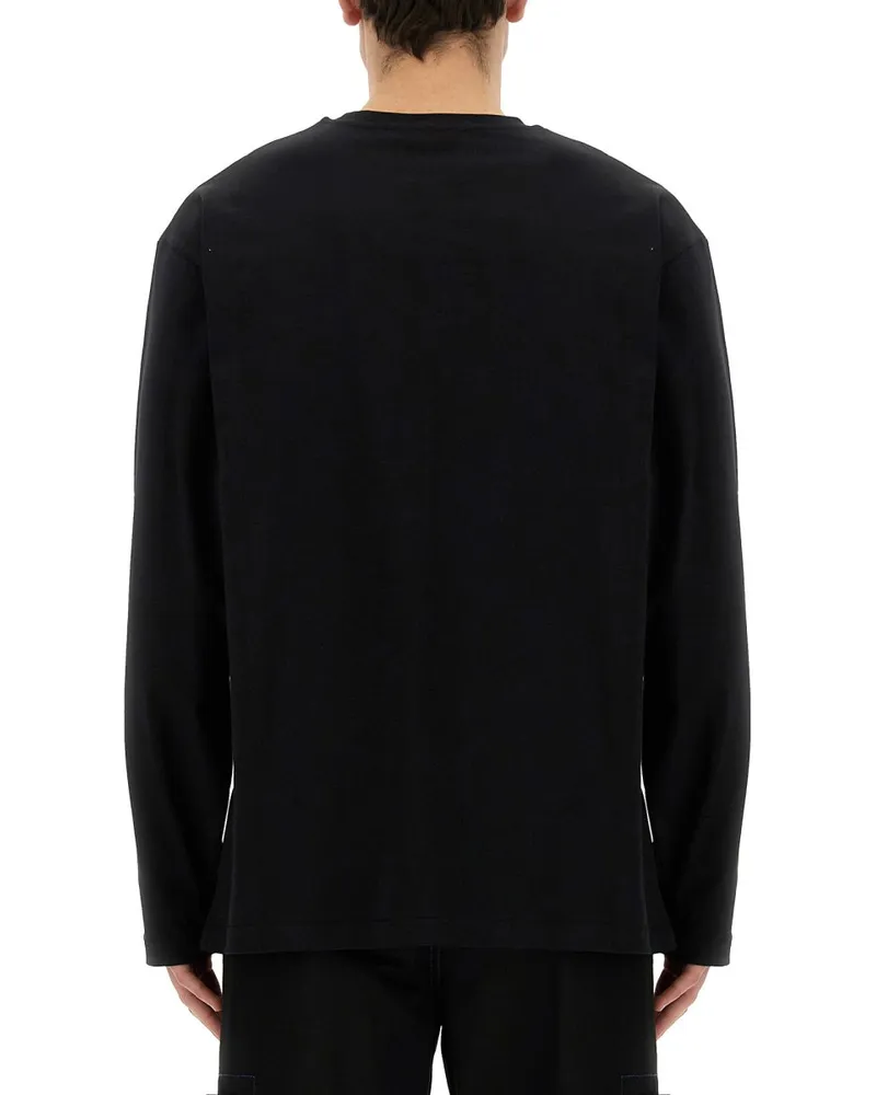 MSGM Logo-Print Cotton T-Shirt — Black Black
