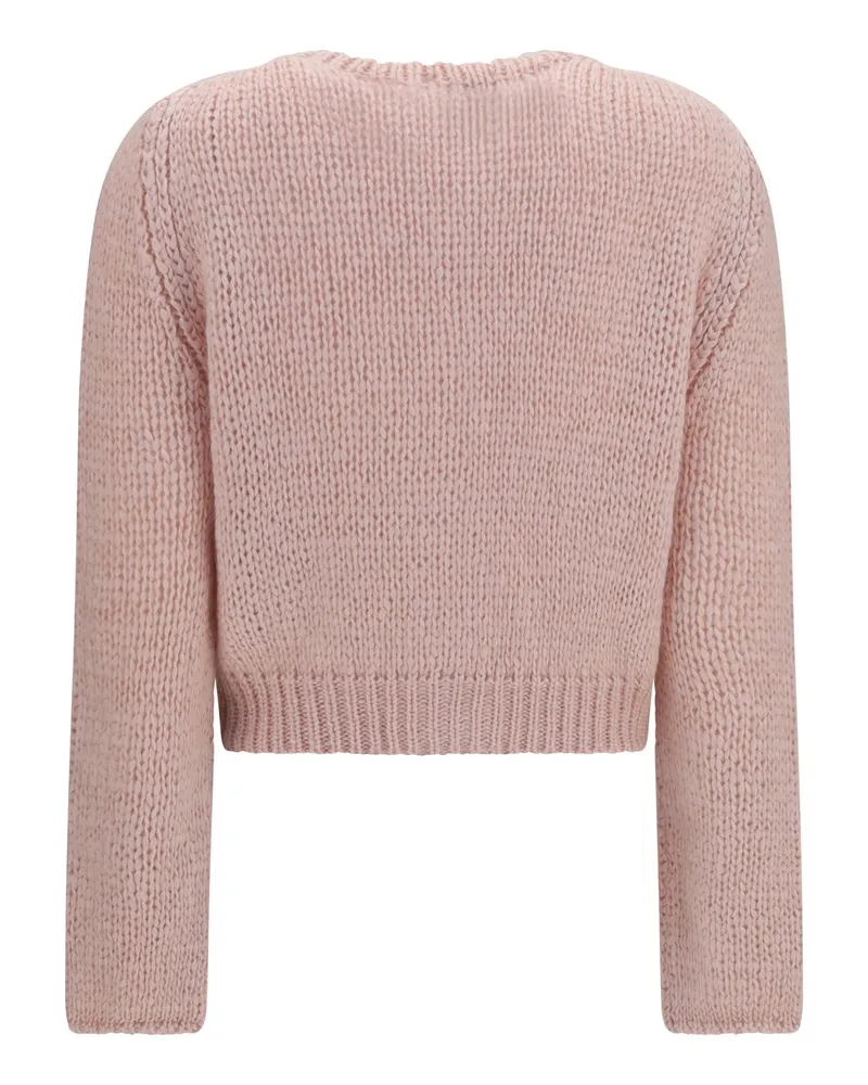 forte_forte Women's Cardigan Chunky Knit Lotus Silk Sweater Pink