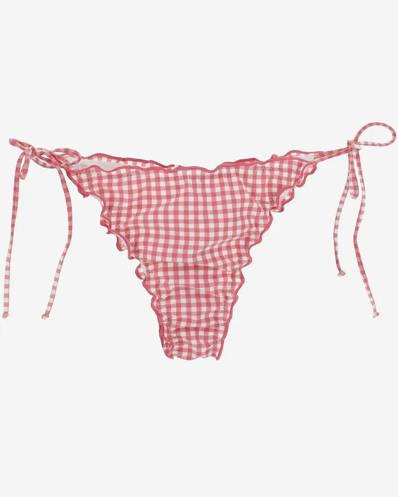 MC2 Saint Barth Women's Bikini Briefs Checkered Multicolour Polyamide Swimwear Sea Clothing Pink