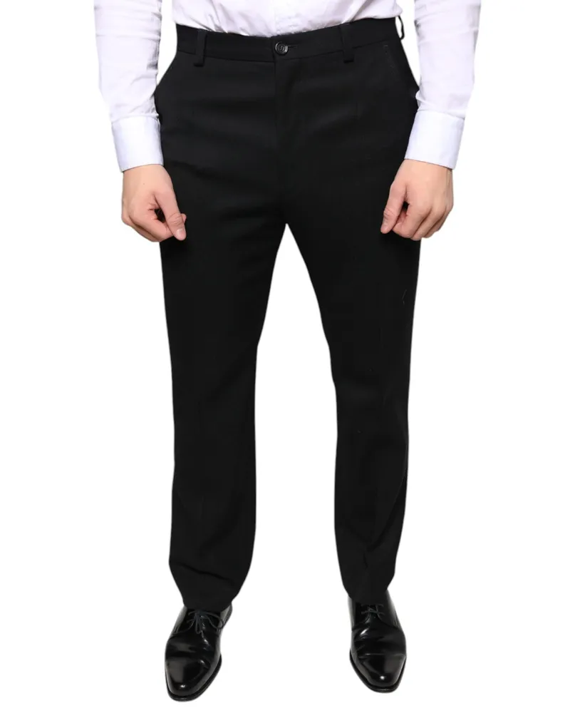 Dolce & Gabbana Wool Blend Trousers — Black Black