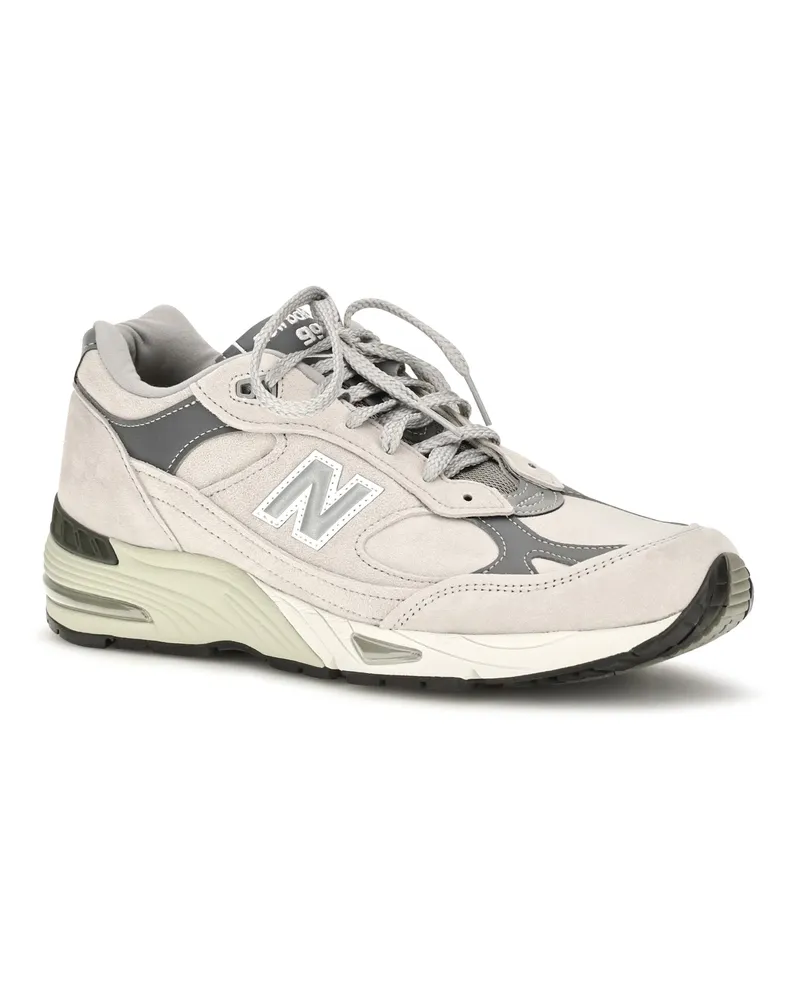 New Balance Suede and Nylon Mix Sneakers — Beige Beige