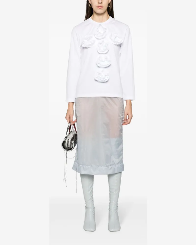 Maison Margiela Exposed-Seam Chiffon Skirt — Light Blue Light