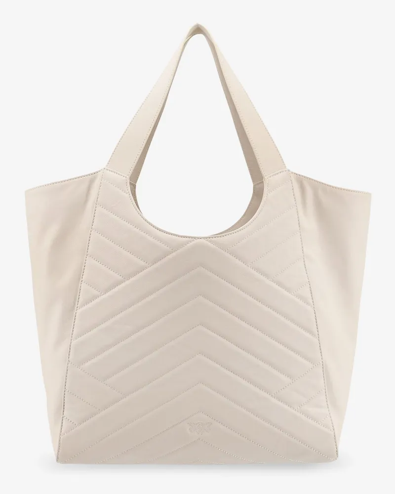 Pinko Women's Shoulder Bag Quilted Leather White White