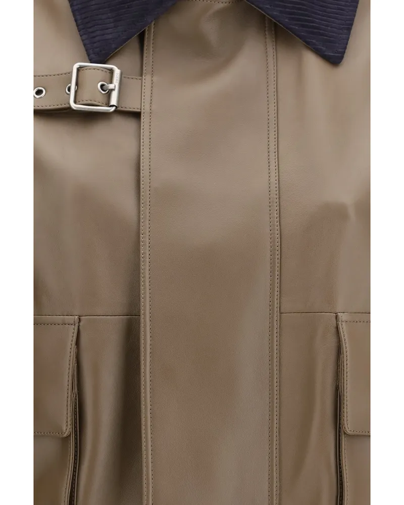 Loewe Nappa Leather Jacket — Green Green