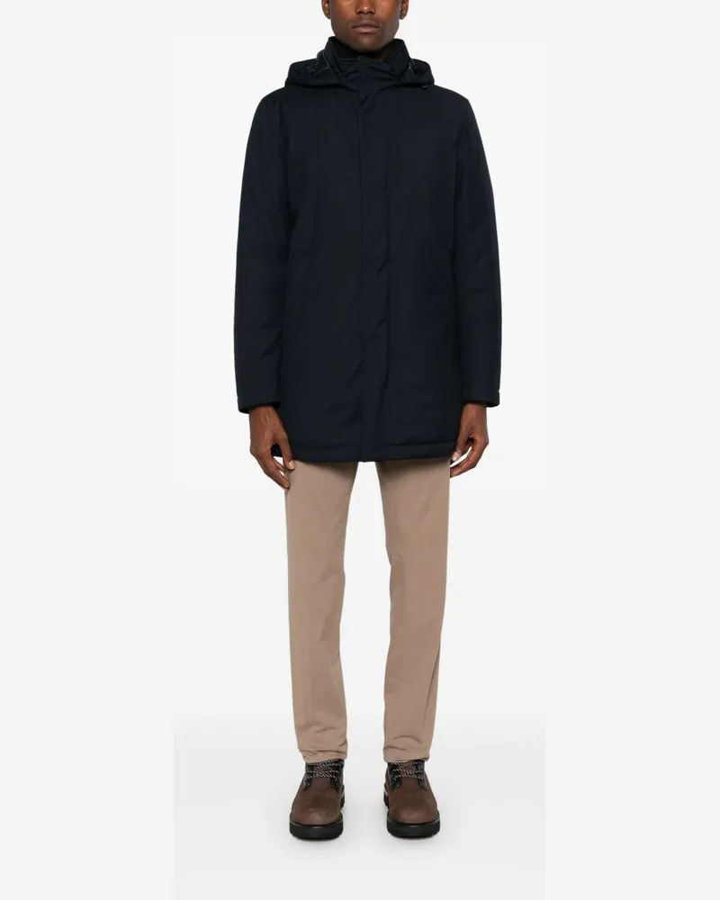 Herno Hooded Padded Down Jacket — Blue Blue