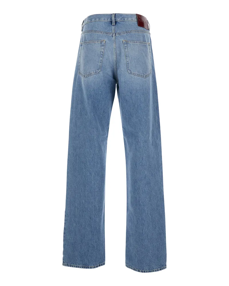 Gucci Men's Jeans Light Blue Denim Fabric Blue