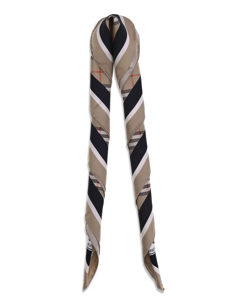 Burberry Women's Scarf Silk Check Sand Scarfs Beige