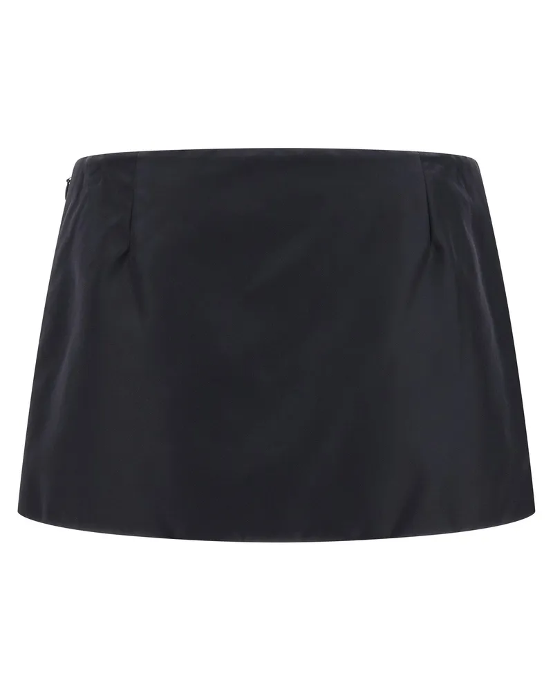 Miu Miu Padded Nylon Mini Skirt — Black Black