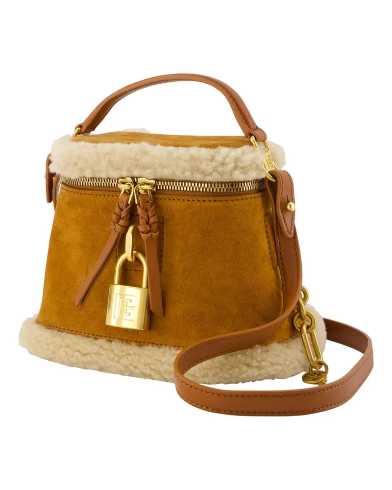 Balmain Women's Pulse Vanity Handbag -  Leather Khaki Calfskin Bags Handbags-Purses Khaki