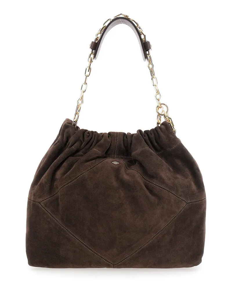 ba&sh Women's Shoulder Bag June Brown Suede Brown