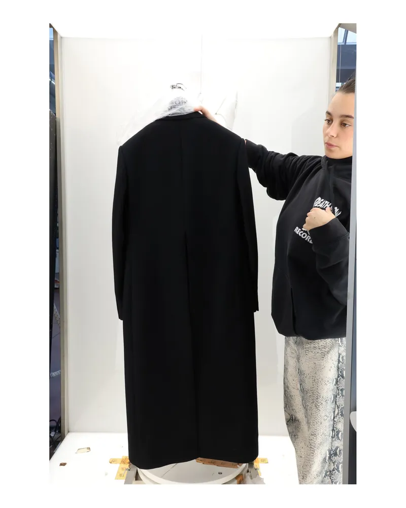 Celine Women's Tailored Coat Black Wool (ovis Aries Black