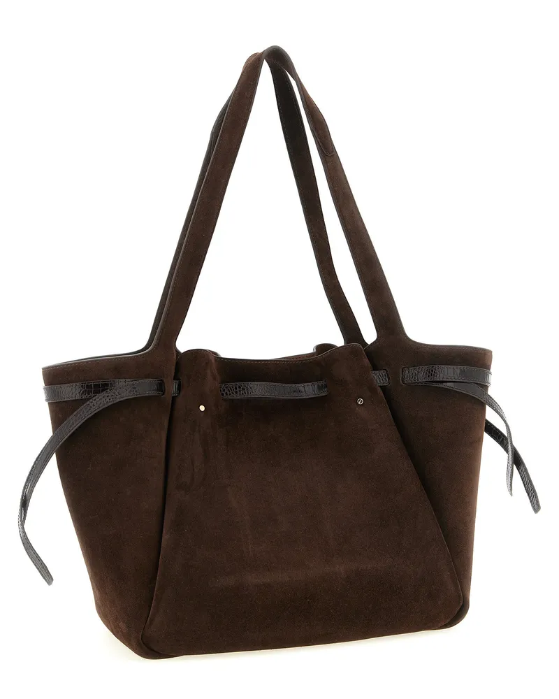 Tory Burch Women's Brown Bovine Leather Tote Bag Brown