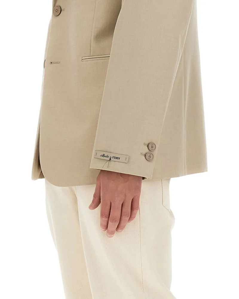 Fendi Virgin Wool Jacket — Beige Beige