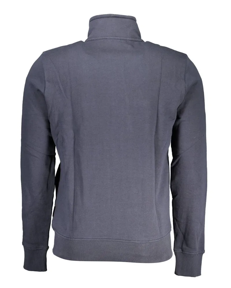 Napapijri Zip-Up Cotton Sweatshirt — Blue Blue