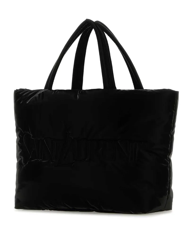 Saint Laurent Men's Black Nylon  Shopping Bag Ner0 Borse A Mano Black