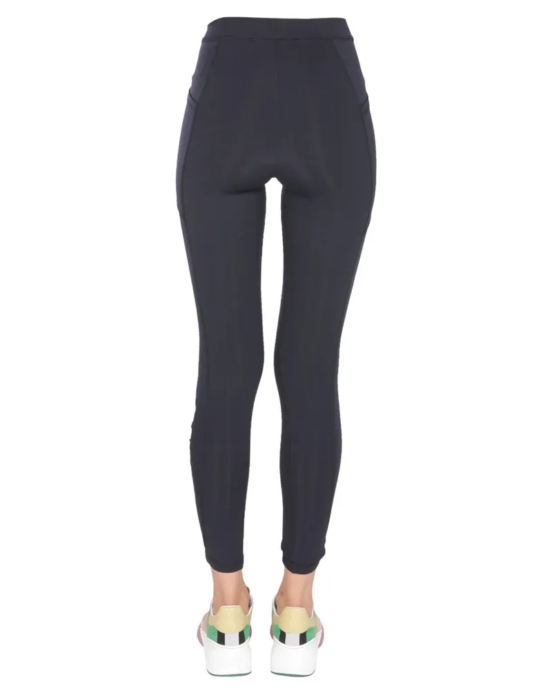 Stella McCartney Logo-Print Scuba Leggings — Blue Blue