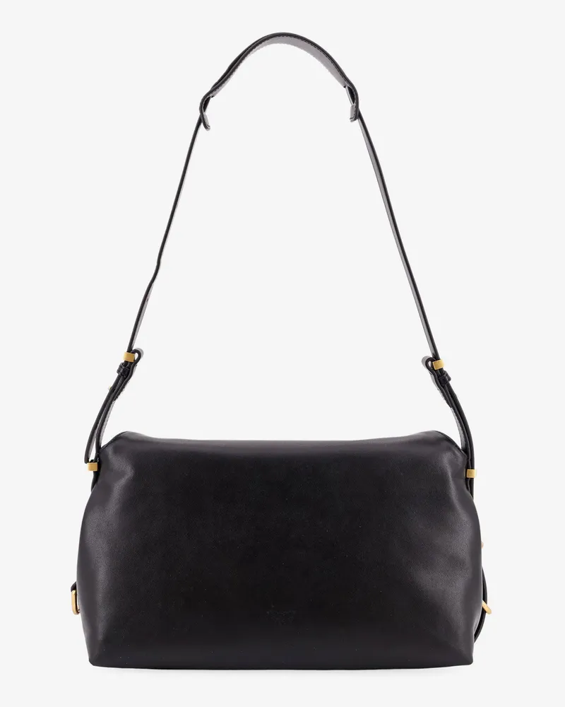 Pinko Women's Leather Shoulder Bag With Metal Detail Black Black
