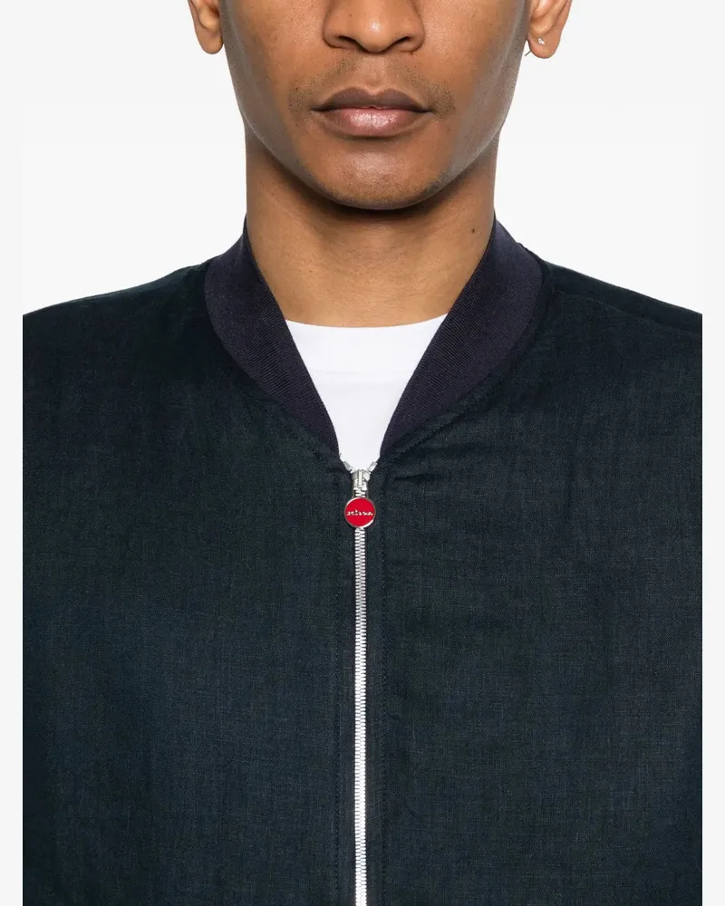 Kiton Men's Zip Bomber Jacket Ss26 M Dark