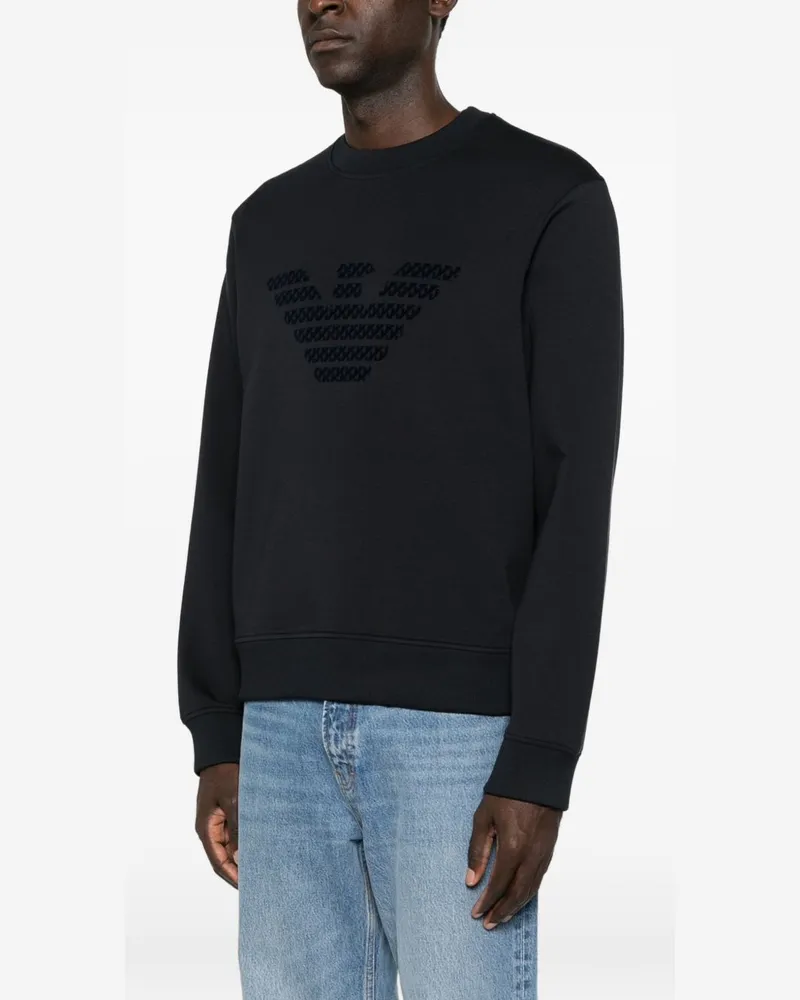 Emporio Armani Flocked Logo Sweatshirt — Black Black