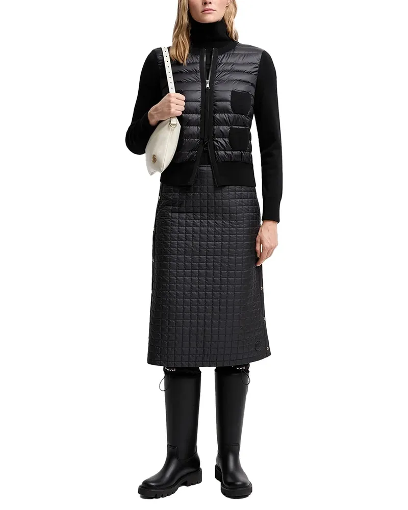 Moncler Padded Wool Down Cardigan — Black Black