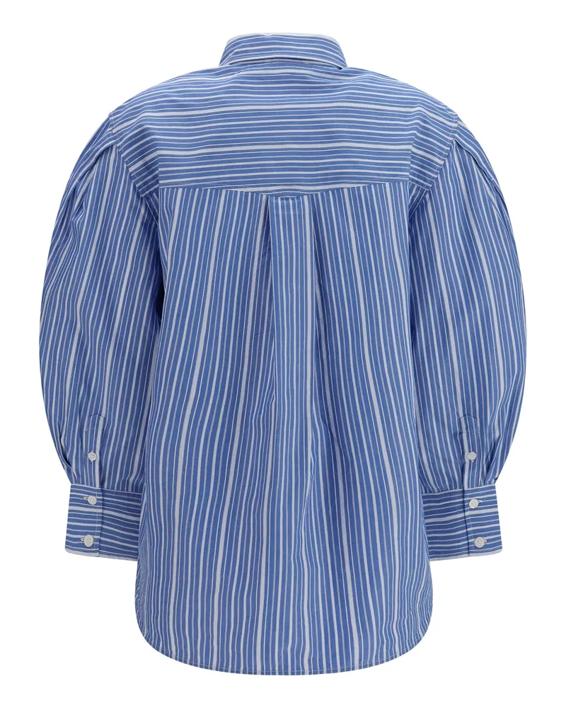 Ganni Women's T-Shirt Striped Cotton Nouvean Navy Navy