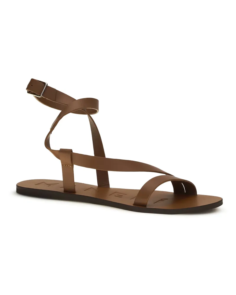 Manebí Women's Canyon Leather Sandals Tan Gladiator Calf Bos Taurus Tan