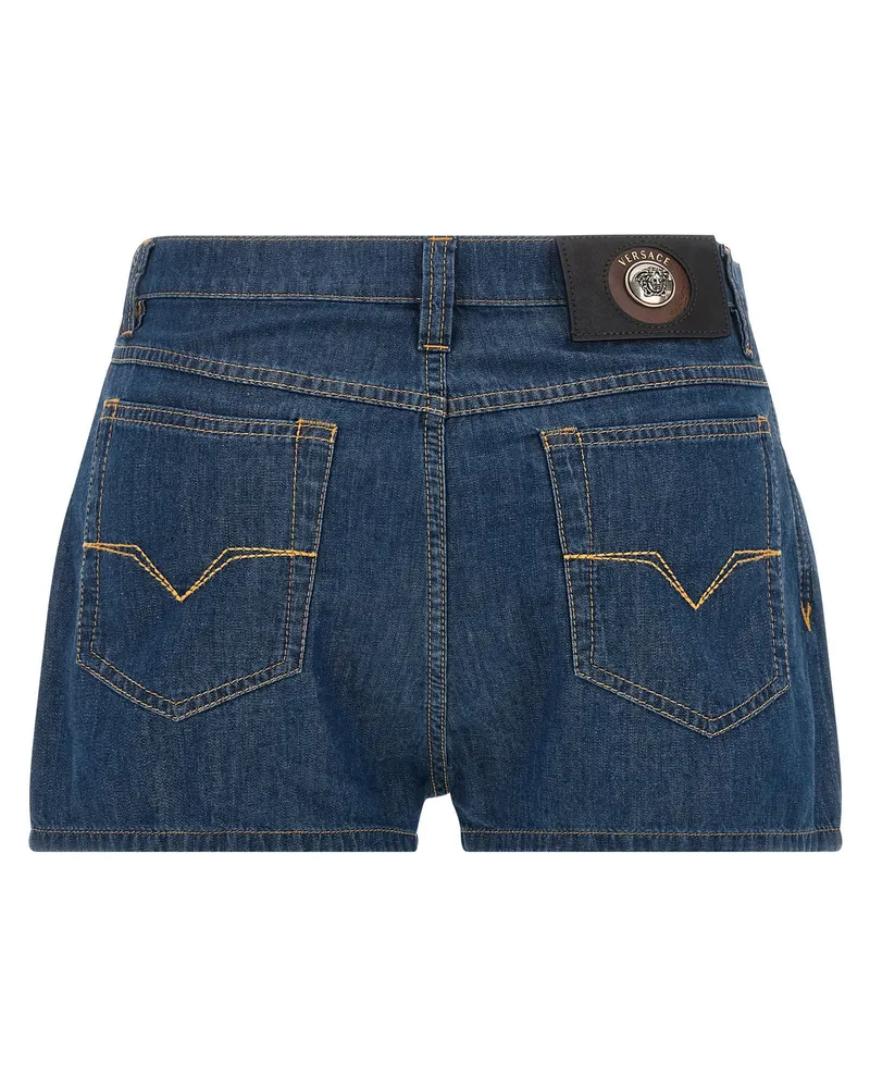 Versace High-Waisted Denim Denim Shorts — Blue Blue